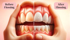 Teeth Flossing Before & After