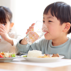 Children eating nutritious meal